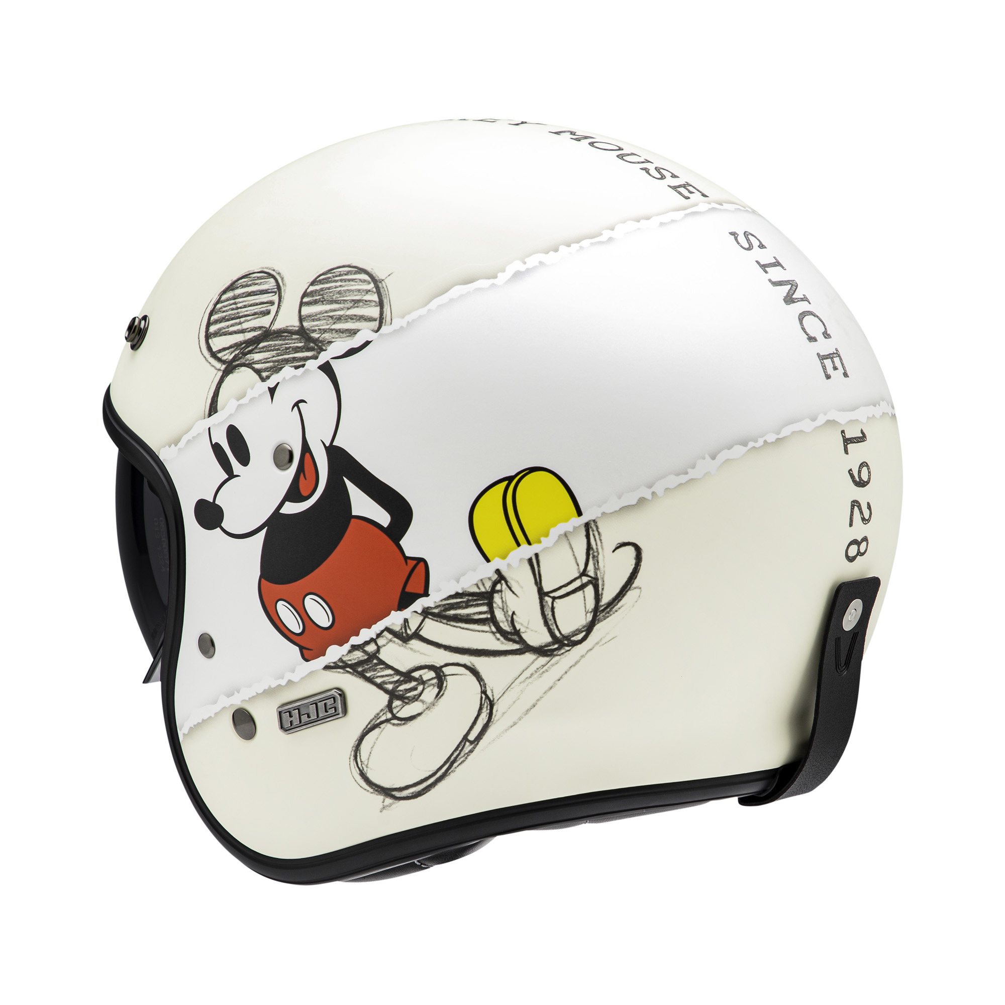 HJC V31 Disney Mickey sketch - White/Yellow